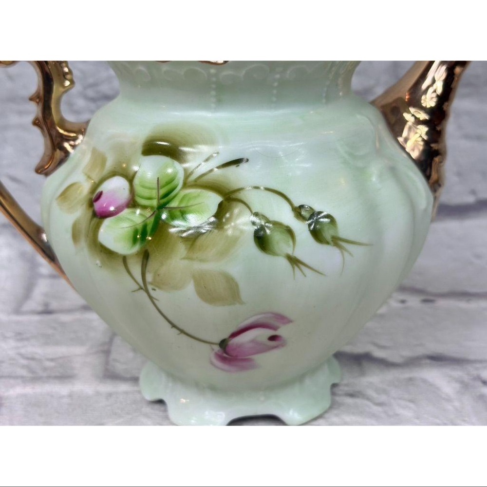Vintage 1950s Lefton Heritage 22K Gilt Hand Painted Floral teapot - Picture 3 of 7